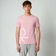 美国正品CalvinKlein凯文克莱新款ck男士时尚logo纯色短袖T恤粉色