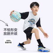 安踏儿童篮球服男童套装专业比赛运动服2024夏透气(夏透气)速干两件套