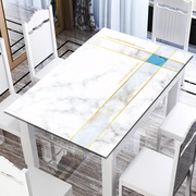 北欧pvc软玻璃桌布防水防油免洗大理石纹长方形，餐桌茶几桌垫家用