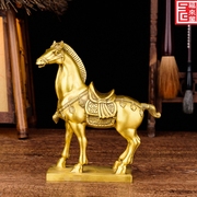 全黄铜马摆件马到成功唐马工艺品摆设招财家居中式装饰品铜马
