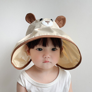 卡通动物造型防晒帽子夏季薄款大檐男童女，宝宝空顶帽婴儿童遮阳帽