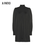 BIRGITTE HERSKIND设计师品牌A PATIO亦央 黑色泡泡袖褶皱裙