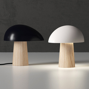 简约现代北欧台灯卧室床头灯时尚民宿客厅软装设计师木纹蘑菇台灯