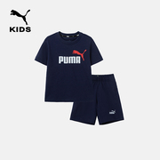 puma彪马童装儿童短袖短裤，运动两件套女童，男童1-6岁小童夏季套装