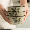 碗家用日式复古创意4.5寸饭碗面碗大汤碗菜盘套装 微波炉陶瓷餐具