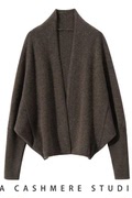 羊绒开衫披肩女两用蝙蝠衫加厚保暖长袖纯色，短款针织外套