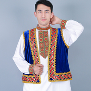 新疆男士舞蹈服马甲维吾尔族，休闲宽松大码坎肩，民族风舞台演出短夹