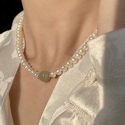 和田玉路路通天然淡水巴洛克珍珠短链轻奢高级感复古高端串珠项链
