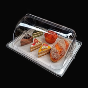 透明面包罩蛋糕点心水果盘带盖试吃盒保鲜凉菜冷餐自助餐展示盘
