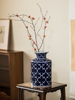 新中式青花瓷陶瓷花瓶客厅轻奢复古冰裂纹摆件高级感仿古插花花瓶