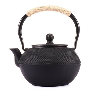 日式铁壶无涂层烧水泡茶壶家用铸铁煮茶器，户外炭火炉加热复古茶壶