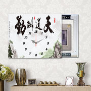 客厅配电箱简约io现代壁画带钟表，可推拉遮挡电表箱装饰画无框