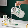 耐高温陶瓷冷水壶套装凉水壶茶壶水杯，创意北欧带托盘大容量柠檬冰