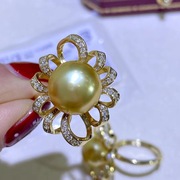 diy珍珠配件18k包金铜(包金铜)厚镀金丝带，系列优雅戒指半成品金色银色