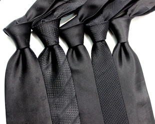 桑蚕丝黑色系列领带出口原单外贸真丝男商务正装正式手打绅士工装