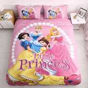 索菲亚白雪公主棉三件套动漫床单卡通被套儿童床上用品四件套