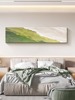 客厅装饰画现代沙发背景墙，砂岩肌理挂画主卧床头，卧室绿色艺术壁画