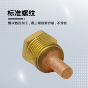 黄铜紫铜盲管传感器太阳能铜，配件4分6分盲管铜，接头连接外丝螺纹