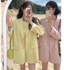 韩国东大门春夏糖果色，简约百搭设计感西装外套，+无袖连衣裙套装女