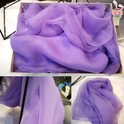 深紫色丝巾优雅围巾女春夏，韩版纯色披肩细长深防晒长款真丝春秋季