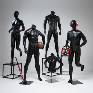 运动模特道具男全身服装店橱窗展示架模型半身男女假人体模特人偶