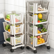 厨房置物架多层收纳架多功能家用落地果蔬菜篮子移动零食玩具书包