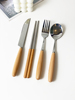 木勺子吃饭用筷勺叉三件套304不锈钢餐具餐叉套装家用高颜值网红