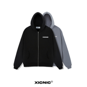XICNIC“循环”印花拉链开衫连帽卫衣 / 480G毛圈棉+原创设计