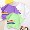 彩虹儿童短袖t恤夏季纯棉亲子装夏装，幼儿园男女童半袖上衣服