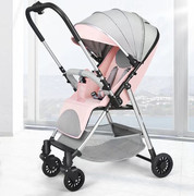 高景观双向婴儿推车可坐可躺轻便避震便携一键折叠新生宝宝手
