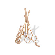 韩版合金饰品 镶钻剪梳子造型胸针 小西装发型师个性领针