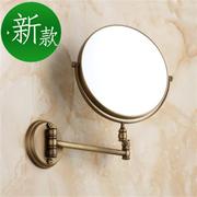欧式全铜仿古化妆镜美容镜子卫生间壁挂创v意浴室折叠镜 卫浴挂件
