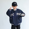 男宝宝帅气字母夹棉加厚长袖，飞行员棒球服冬季男童休闲拉链衫外套
