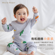 whitewheat儿童2023秋冬家居套装男女童纯棉衣服宝宝上衣裤子