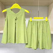 处理睡衣60支棉绸高档家居服绿色套装连衣裙休闲空调服夏