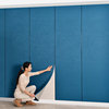 加厚墙布自粘蓝色墙纸客厅电视，背景墙贴床头软包墙板，装饰卧室壁布