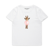 gesimao独立设计吹泡泡的长颈鹿原创t恤短袖纯棉情侣装