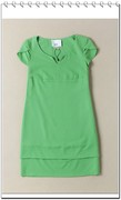 外贸原单孤品法国大牌，lanv**优雅清新绿色，简约设计棉麻连衣裙