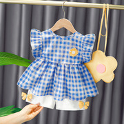 宝宝夏装洋气套装1-3岁婴儿衣服2小女童可爱娃娃衫短裤时尚两件套