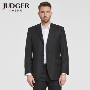 JUDGER/庄吉正装纯黑色套装西装 纯羊毛西服 抗皱中年商务男单西