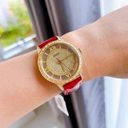 盖斯guess手表时尚女士皮带红金轻奢镂空商务休闲石英表