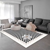 仿羊绒现代简约客厅白色地毯撸猫感卧室北欧小牛皮床边毯家用地垫