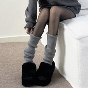 针织袜套踩脚款奶油般温柔风毛线堆堆袜护腿保暖腿套