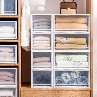 衣柜收纳抽屉式收纳柜家用塑料，衣服简易自由组合整理置物储物柜子