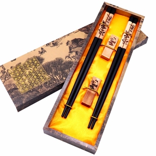 中国风工艺筷子套装礼盒装便携单位商务出国筷架送礼筷子