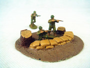二战沙盘迷你兵人成品场景模型 1 72沙包掩体战壕（含底板）
