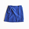 D16-4夏季女装清新宝蓝色高腰包臀显瘦不规则气质A字半身裙