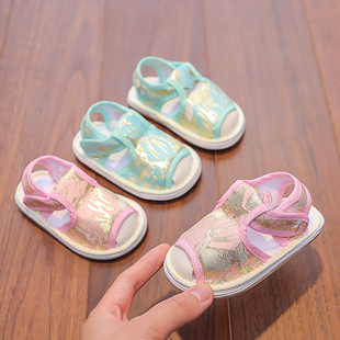 儿童手工布凉鞋女童，1-3岁2婴儿软底宝宝，布鞋千层底小童学步鞋夏季