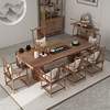 实木大板桌椅组合新中式，泡茶桌大板，一体式茶桌办公室实木原木茶台