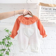 女宝宝秋装分体一8七10九9八6个月春季1周岁长袖套装女孩婴儿衣服